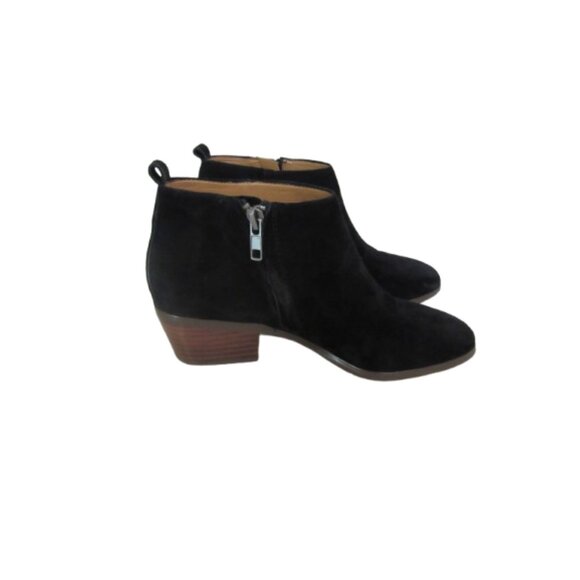 J. Crew Sawyer Black Suede Ankle Booties Size 6M With Side Zipper - Picture 4 of 7